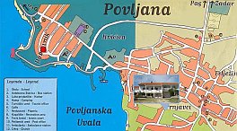Mapa města Povljana